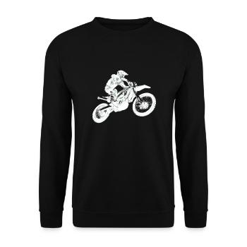 Dirtbike / Biker / Cross / Geschenk - Unisex Pullover - Schwarz - Vorne - Alina (178cm) & Michal (187cm)