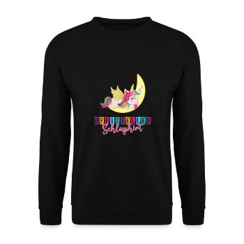 Offizielles Schlafshirt Kinder Einhorn Süß - Unisex Pullover - Schwarz - Vorne - Alina (178cm) & Michal (187cm)