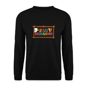 Schulkind 2022 - Eule - Einschulung - Tiere - Unisex Pullover - Schwarz - Vorne - Alina (178cm) & Michal (187cm)