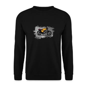 Cafe Racer (jaune) // Illustration - Sweat-shirt Unisexe - noir - Devant - Alina (178cm) & Michal (187cm)