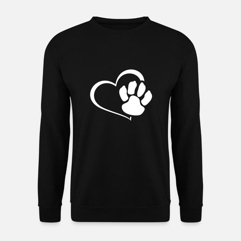 Herz Hundepfote Hundeliebhaber - Unisex Pullover - Schwarz