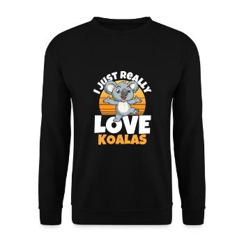 I Love Koala Bears Funny Koalas Gift - Unisex Sweatshirt - black - Front - Alina (178cm) & Michal (187cm)