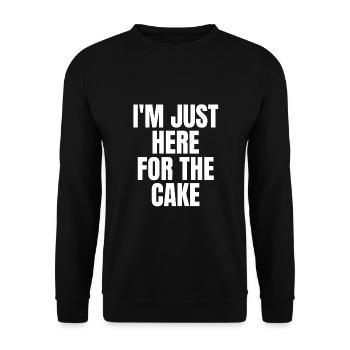 I Love Cake Food Here For The Cake Funny - Unisex Sweatshirt - black - Front - Alina (178cm) & Michal (187cm)