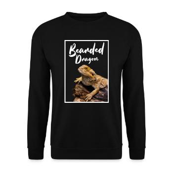 Bearded Dragon Reptile Keeper Modern Geometric - Unisex Sweatshirt - black - Front - Alina (178cm) & Michal (187cm)