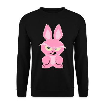 Pink Rabbit Shirt - Funny Rodent - Unisex Sweatshirt - black - Front - Alina (178cm) & Michal (187cm)