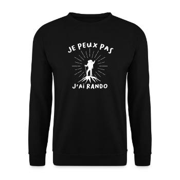 Je Peux Pas J'Ai Rando Cadeau D'Randonneurs - Sweat-shirt Unisexe - noir - Devant - Alina (178cm) & Michal (187cm)