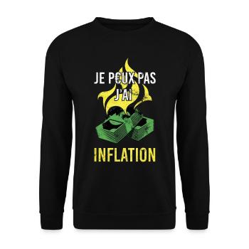 Je Peux Pas J'ai Inflation - Humour Tendance - Sweat-shirt Unisexe - noir - Devant - Alina (178cm) & Michal (187cm)