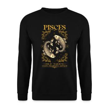Pisces Zodiac Sign - Unisex Sweatshirt - black - Front - Alina (178cm) & Michal (187cm)
