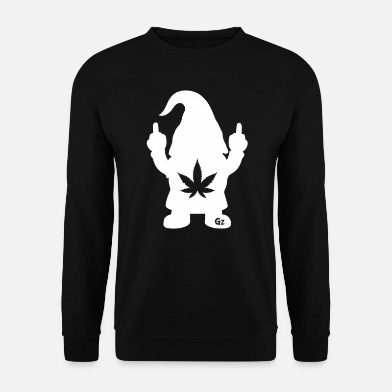 Frecher Zwerg mit Hanfblatt - Unisex Pullover - Schwarz