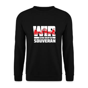 Wir sind der Souverän - Poltik - Demonstration - Unisex Pullover - Schwarz - Vorne - Alina (178cm) & Michal (187cm)