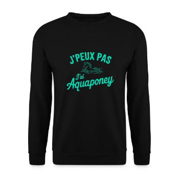 T-Shirt Ich kann kein Aquapony haben - Unisex Pullover - Schwarz - Vorne - Alina (178cm) & Michal (187cm)
