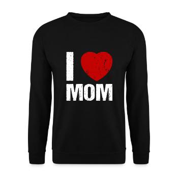 I love Mom - Unisex Sweatshirt - black - Front - Alina (178cm) & Michal (187cm)