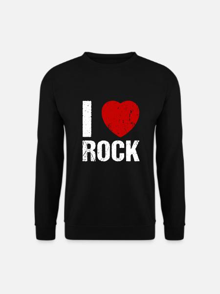 I love Rock Herz Rock 'n' Roll Musik - Unisex Pullover - Schwarz
