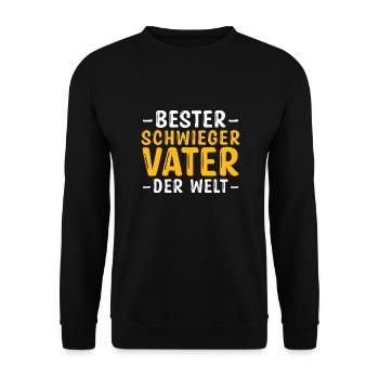 Schwiegerpapa Bester Schwiegervater - Unisex Pullover - Schwarz - Vorne - Alina (178cm) & Michal (187cm)