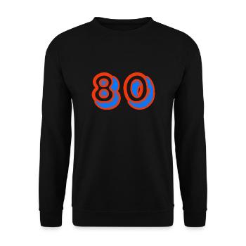80. 80 JAHRE. 80-JÄHRIGES JUBILÄUM. 80. GEBURTSTAG. - Unisex Pullover - Schwarz - Vorne - Alina (178cm) & Michal (187cm)