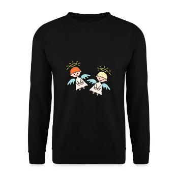 Deux anges - Sweat-shirt Unisexe - noir - Devant - Alina (178cm) & Michal (187cm)