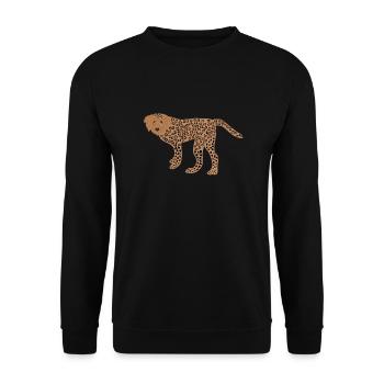 Dog with Leopard Pattern, Poodle, Funny, Crazy - Unisex Sweatshirt - black - Front - Alina (178cm) & Michal (187cm)