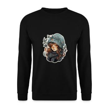 Fille d’hiver - Sweat-shirt Unisexe - noir - Devant - Alina (178cm) & Michal (187cm)