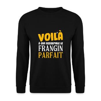 Voila Le Frangin Parfait Humour Famille Futur - Sweat-shirt Unisexe - noir - Devant - Alina (178cm) & Michal (187cm)