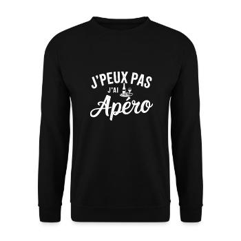 T-Shirt Ich kann nicht Apéro haben - Unisex Pullover - Schwarz - Vorne - Alina (178cm) & Michal (187cm)
