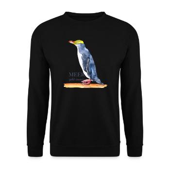 Meer geht immer - Pinguin - Unisex Pullover - Schwarz - Vorne - Alina (178cm) & Michal (187cm)