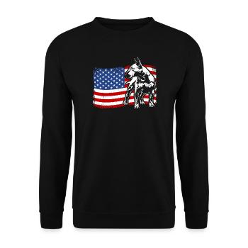 Anglais Bull Terrier America Flag Dogs Wilsigns - Sweat-shirt Unisexe - noir - Devant - Alina (178cm) & Michal (187cm)