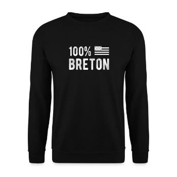 100% Bretonische Flagge Bretagne Vatertag - Unisex Pullover - Schwarz - Vorne - Alina (178cm) & Michal (187cm)
