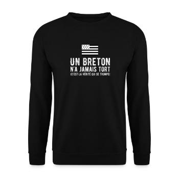 A Breton is never wrong, the truth is wrong - Unisex Sweatshirt - black - Front - Alina (178cm) & Michal (187cm)