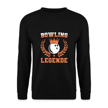 Bowling Legende Bowlingkugel Bowlingspieler - Unisex Pullover - Schwarz - Vorne - Alina (178cm) & Michal (187cm)