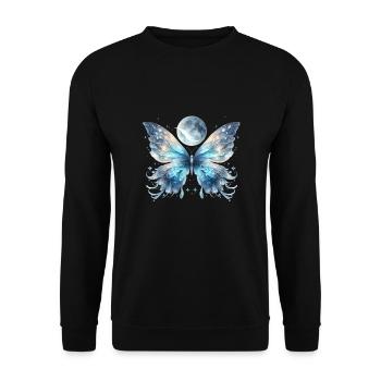 Lune papillon - Sweat-shirt Unisexe - noir - Devant - Alina (178cm) & Michal (187cm)