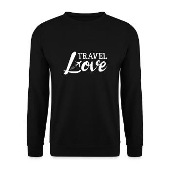 Travel Love - Travel Flying Love Airplane Vacation - Unisex Sweatshirt - black - Front - Alina (178cm) & Michal (187cm)