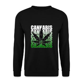 Feuille de Cannabis - Sweat-shirt Unisexe - noir - Devant - Alina (178cm) & Michal (187cm)