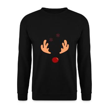 Rentier - Unisex Pullover - Schwarz - Vorne - Alina (178cm) & Michal (187cm)