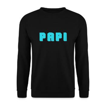 PAPY. FÊTE DES PÈRES. BONNE FÊTE PAPY. JE T'AIME. - Sweat-shirt Unisexe - noir - Devant - Alina (178cm) & Michal (187cm)