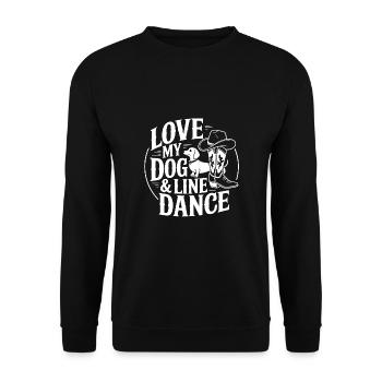J’adore mon chien et la danse en ligne - Sweat-shirt Unisexe - noir - Devant - Alina (178cm) & Michal (187cm)