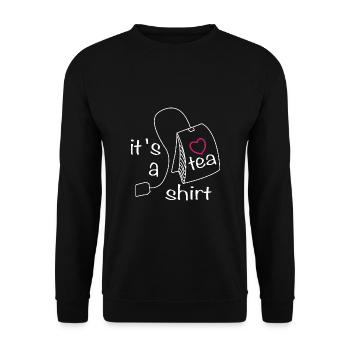 c’est un amateur de thé en chemise de thé - Sweat-shirt Unisexe - noir - Devant - Alina (178cm) & Michal (187cm)