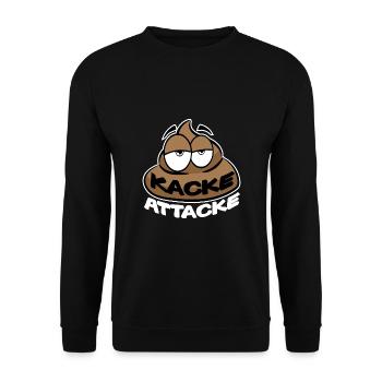 KACKE ATTACKE SCHEISSE - Unisex Pullover - Schwarz - Vorne - Alina (178cm) & Michal (187cm)