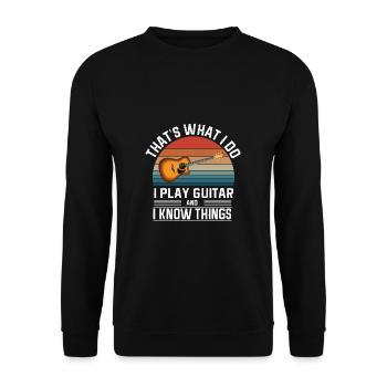 Gitarre Musik Gitarisst Gitarren Spruch - Unisex Pullover - Schwarz - Vorne - Alina (178cm) & Michal (187cm)