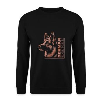 GERMAN SHEPHERD drawing head rose gold - Unisex Sweatshirt - black - Front - Alina (178cm) & Michal (187cm)