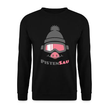 PistenSau (Rüssel-Edition) - Unisex Pullover - Schwarz - Vorne - Alina (178cm) & Michal (187cm)
