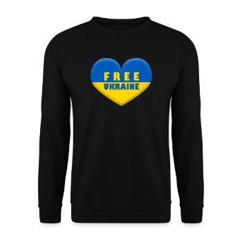 FREE UKRAINE - Unisex Sweatshirt - black - Front - Alina (178cm) & Michal (187cm)