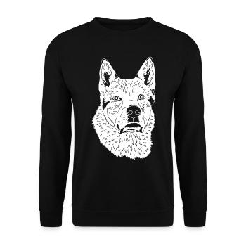 Tschechoslowakischer Wolfhund - Unisex Pullover - Schwarz - Vorne - Alina (178cm) & Michal (187cm)
