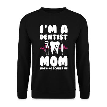 Dentist Mom - Unisex Pullover - Schwarz - Vorne - Alina (178cm) & Michal (187cm)