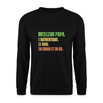 Cadeau Papa Meilleur papa - Sweat-shirt Unisexe - noir - Devant - Alina (178cm) & Michal (187cm)