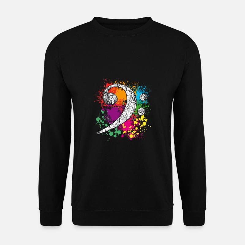 Bass Clef - Bassschlüssel - Farbkleckse - Unisex Pullover - Schwarz