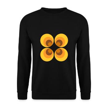 70s Flower Pattern Yellow - Unisex Sweatshirt - black - Front - Alina (178cm) & Michal (187cm)