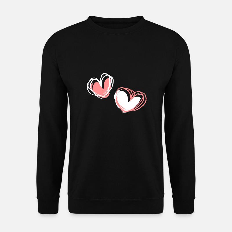 Zwei Herzformen - Unisex Pullover - Schwarz