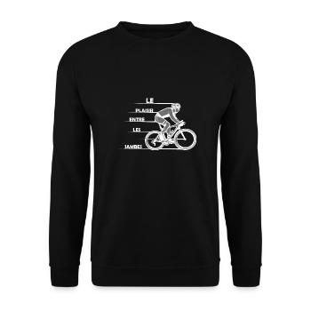 Le plaisir entre les jambes idée cadeau vélo - Sweat-shirt Unisexe - noir - Devant - Alina (178cm) & Michal (187cm)