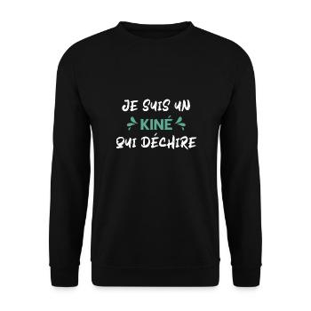 Je suis un kiné qui déchire - Sweat-shirt Unisexe - noir - Devant - Alina (178cm) & Michal (187cm)