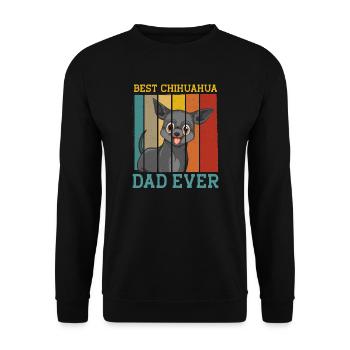 MEILLEUR PAPA CHIHUAHUA JAMAIS RÉTRO - Sweat-shirt Unisexe - noir - Devant - Alina (178cm) & Michal (187cm)